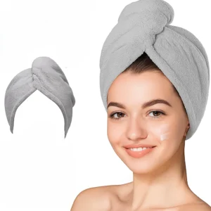 microfiber hair towel wrap (grey)