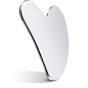stainless steel gua sha facial tool (silver)