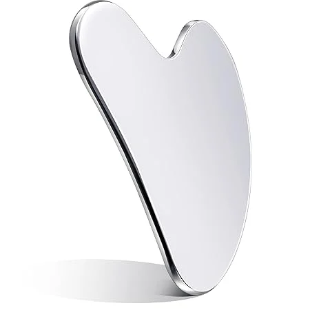 stainless steel gua sha facial tool (silver)