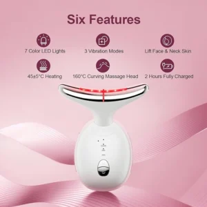7 in 1 facial & neck massager – red light therapy lifting & sculpting device