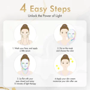 7 color led face mask – red & blue light therapy for skin rejuvenation, anti aging & acne care