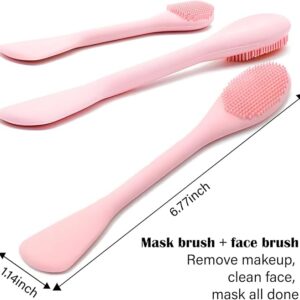 silicone face mask applicator – 2 in 1 pore cleansing brush & lymphatic drainage face massager (pink)