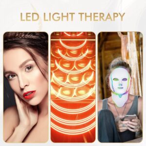 7 color led face mask – red & blue light therapy for skin rejuvenation, anti aging & acne care