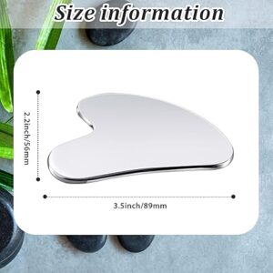 stainless steel gua sha facial tool – metal face & body massager for jawline sculpting, double chin reduction & lymphatic drainage (silver)