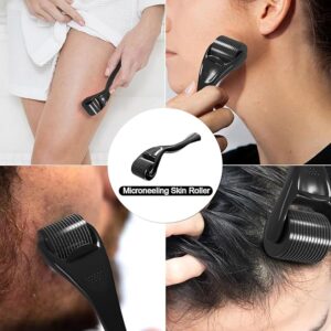 derma roller 540 – stainless steel microneedling roller for face & beard care (0.25mm & 0.5mm)