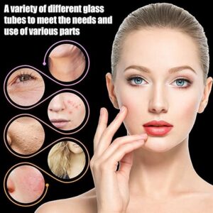 high frequency facial wand – 6 piece professional skin therapy device (red & purple tubes)