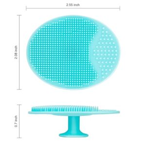 soft silicone face scrubber – facial cleansing & exfoliating pad for deep pore cleaning and blackhead removal (pink)
