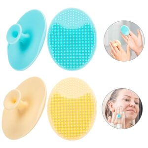 soft silicone face scrubber – facial cleansing & exfoliating pad for deep pore cleaning and blackhead removal (pink)