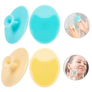 soft silicone face scrubber – facial cleansing & exfoliating pad for deep pore cleaning and blackhead removal (pink)