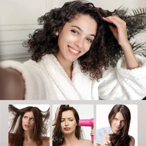 microfiber hair towel wrap – quick dry soft hair turban for curly & straight hair (grey)