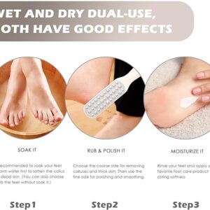stainless steel foot file – double sided pedicure rasp & callus remover for cracked heels and dead skin (white)