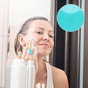 soft silicone face scrubber – facial cleansing & exfoliating pad for deep pore cleaning and blackhead removal (pink)
