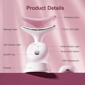 7 in 1 facial & neck massager – red light therapy lifting & sculpting device