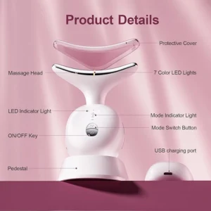7 in 1 facial & neck massager – red light therapy lifting & sculpting device